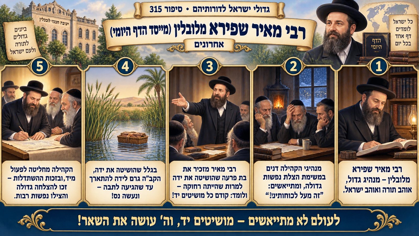 תמונת סיכום — אחרונים: רבי מאיר שפירא מלובלין (מייסד הדף היומי)